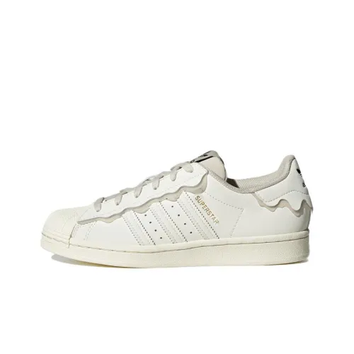 Adidas Originals SUPERSTAR Износостойкий и Легкий Низкий Топ Скейтборд Кроссовки Женские Белые Кремовые