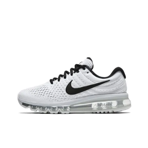 Nike Air Max 2017 Амортизация Устойчивый к истиранию Дышащие Низкие Кроссовки для Бега Женские Белые Черные