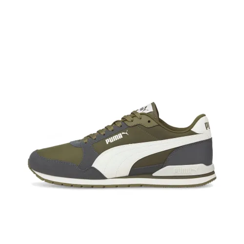 PUMA St Runner V3 Амортизация Дышащий Легкий Устойчивый к истиранию Противоскользящий Низкий Топ Беговые кроссовки Мужские Оливковый