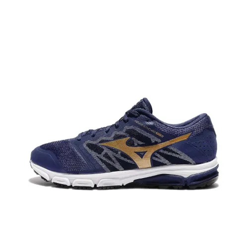 Mizuno Synchro MD 2 Устойчивые к истиранию Низкие Беговые кроссовки Мужские Синий Золото Белый