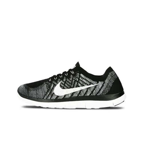 Nike Free RN 4,0 Амортизаторы Slip-resistant Abrasion-resistant Низкий топ Марафон Беговые кроссовки Мужские Черный Серый