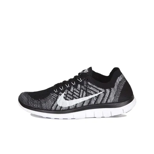 nike Free RN 4,0 Амортизаторы Slip-resistant Abrasion-resistant Низкий топ Беговые кроссовки Женские Черный Серый