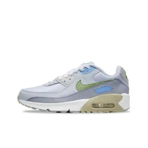 Nike Air Max 90 Low Топ Беговые кроссовки GS Серый Синий Зеленый