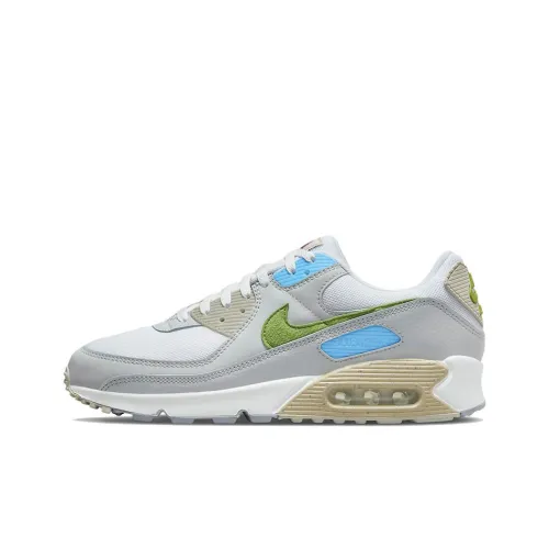 Nike Air Max 90 Low Топ Беговые кроссовки Мужской Серый Синий Зеленый