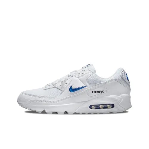 Nike Air Max 90 Low Топ Беговые кроссовки Мужские Белые Синие