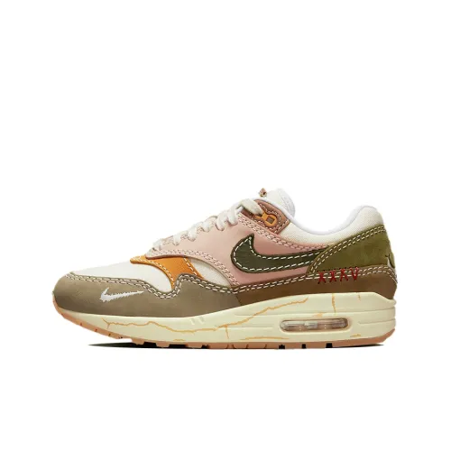 Nike Air Max 1 Low Топ Air Cushion Повседневные Беговые Кроссовки Женские Белые Красные Зеленые