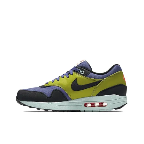 Nike Air Max 1 Low Топ Беговые кроссовки Мужской Желто-фиолетовый