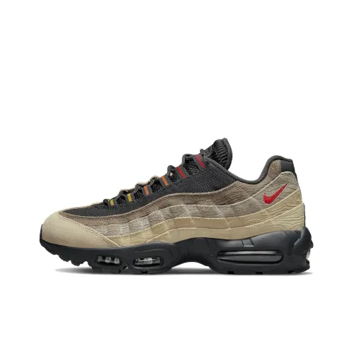 Nike Air Max 95 Амортизация Устойчивый к истиранию Легкий Низкий Топ Беговые кроссовки Мужские Хаки Черный