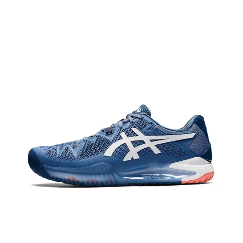 Asics Gel Resolution 8 Low Топ Теннисные Кроссовки Мужские Океан Синий