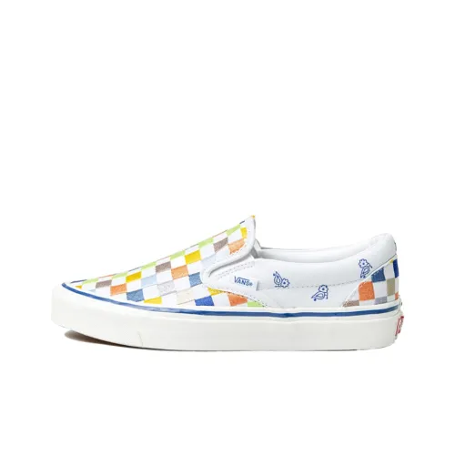 Vans Slip On Low Top Скейтборд Кроссовки Унисекс Белый Синий
