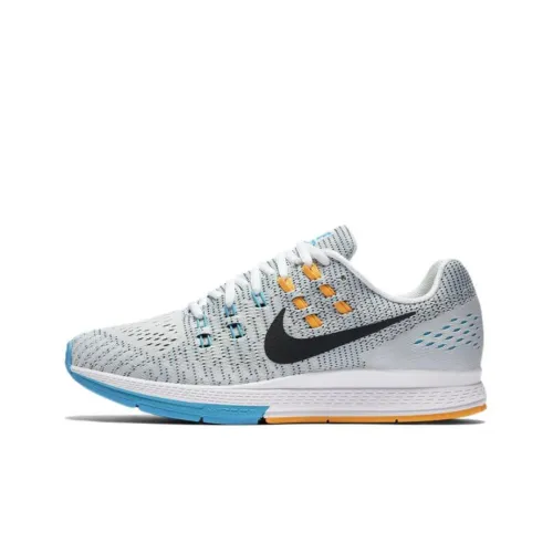 Nike Zoom Structure 19 Амортизаторы Противоскользящие Устойчивые к истиранию Низкий Топ Беговые кроссовки Женские Белые Синие