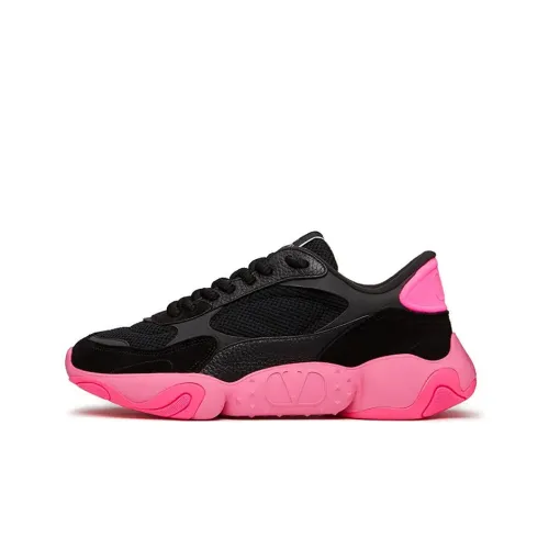 Valentino Bubbleback Низкие Кроссовки для спорта Мужские Черные Розовые