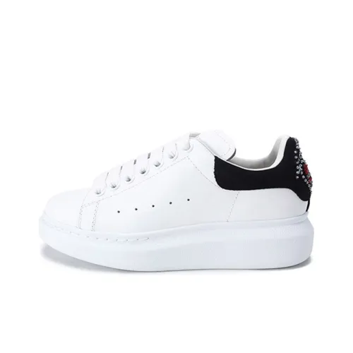 Alexander McQueen Oversized Sneaker Low Топ Стильные Скейтбординги Женские Белые Черный Каблук