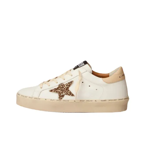 Golden Goose Hi Star Стильные Скейтбординги Женские Белые С Золотым Состаренным Позиционированием Стиля