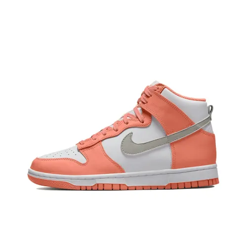 nike Dunk Slip Resistant Abrasion Resistant Легкий High Топ Кроссовки для скейтбординга Women's White Peach Color