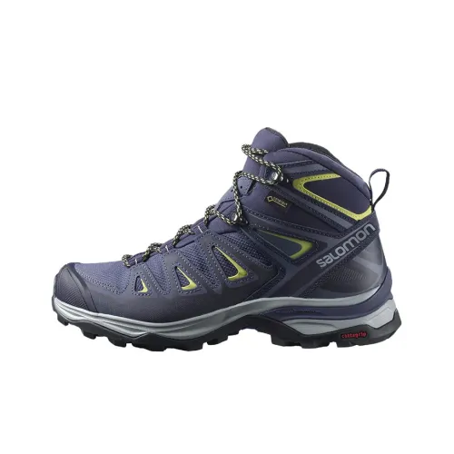 Salomon X Ultra 3 Широкий MID Gore Устойчивый к истиранию MID Топ Походная обувь Женские Индиго