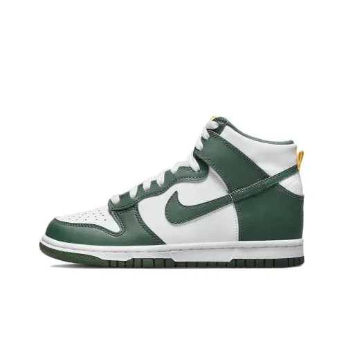 Nike Dunk High Износостойкий И Легкий Высокий Топ Скейтбординг Кроссовки Женские Белые Зеленые