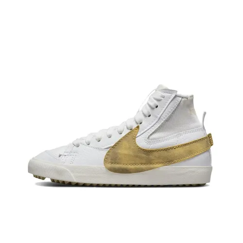 nike Blazer '77 Jumbo 'Sanded Gold' Противоскользящие Устойчивые к истиранию MID Скейтбординг Топ Кроссовки Мужские Белый Желтый