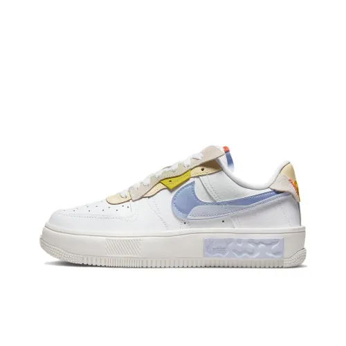 Nike Air Force 1 Fontanka Комплект To Длина шагового шва (передняя задняя посадка) Низкие кеды для скейтбординга Женские Белый Синий Желтый