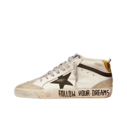 Golden Goose Mid Star Стильные Скейтбординги Женские Белые Состаривание Позиционирование Стиля