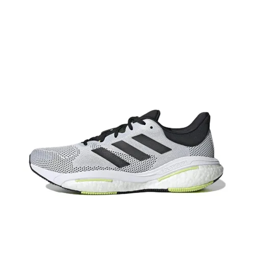 Adidas Solar Glide 5 Устойчивый к истиранию Низкий Топ Повседневные Беговые кроссовки Мужские Белый Черный