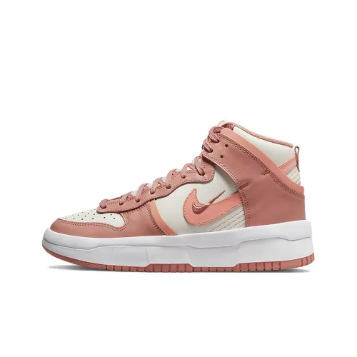 Nike Dunk Slip Resistant Abrasion Resistant Легкий Покрытие High Топ Кроссовки для скейтбординга Women's White Pink