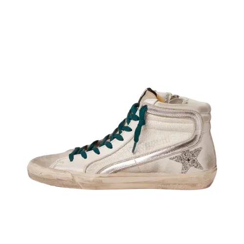 Golden Goose Slide Спортивные кроссовки для скейтбординга Женские Белые Потертый Позиционирование стиля