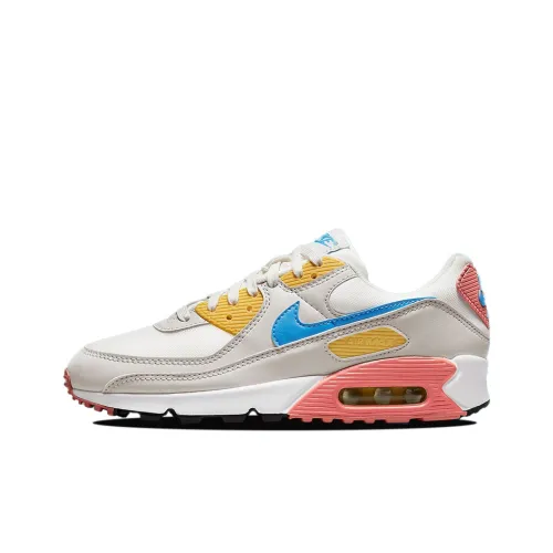 Nike Air Max 90 Low Топ Беговые кроссовки Мужские Белый Желтый Синий
