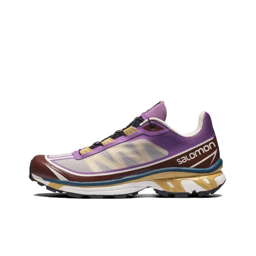 SALOMON XT 6 Амортизаторы Slip-resistant Низкий топ Марафон Беговые кроссовки Unisex Серый Фиолетовый