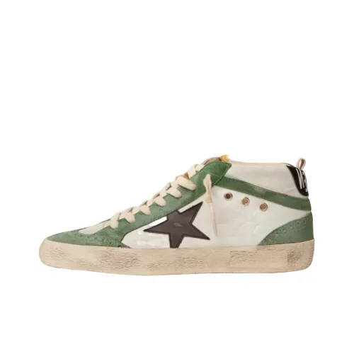 Golden Goose Mid Star Стильные Скейтбординги Мужские Белые Зеленые