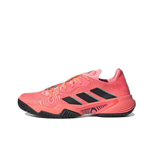 Adidas Barricade Теннис Slip-resistant Abrasion-resistant Низкий топ Кроссовки для тенниса Мужские Арбузно-красный