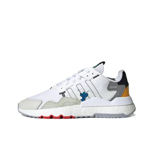 Adidas Originals Nite Jogger Slip-resistant Abrasion-resistant Low Top Casual Shoes Unisex White Adidas Originals Nite Jogger Slip-resistant Abrasion-resistant Низкий Топ Повседневная Обувь Унисекс Белый