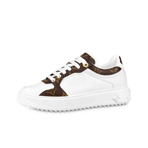 LOUIS VUITTON Time Out Low Топ Стильные Скейтбординги Женские Белые Коричневые