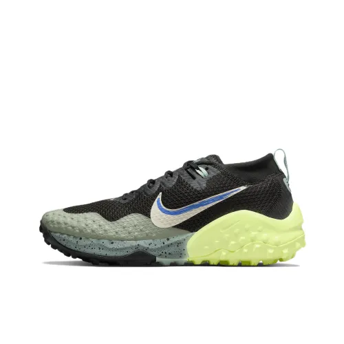 Nike Wildhorse 7 Амортизирующие противоскользящие устойчивые к истиранию низкий топ беговые кроссовки для женщин черный зеленый