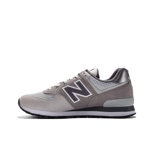 New Balance NB 574 Low Топ Повседневные Беговые Кроссовки Мужские Серый Серебряный