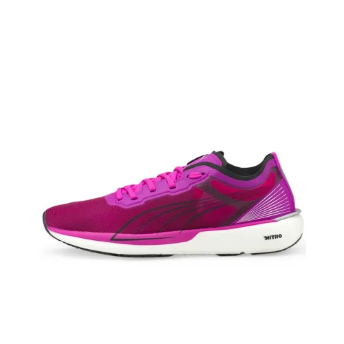 PUMA Liberate Nitro Шокаблоки Противоскользящие Устойчивые к истиранию Легкие Низкий Топ Беговые кроссовки Женские Фуксия