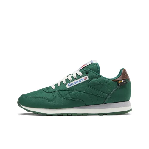 Reebok Classic Leather Low Топ Беговые кроссовки Унисекс Зеленый