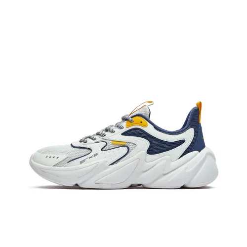 Erke Wave Slip-on Устойчивый к истиранию Низкий Топ Спортивная Повседневная Обувь Мужская Белый Синий