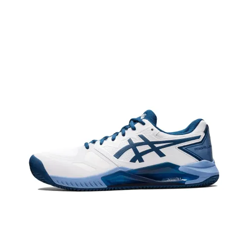 Asics Challenger 13 Clay Abrasion Resistant Низкий Топ Теннисные Кроссовки Мужские Белый Haze Синий