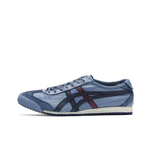 Onitsuka Tiger MEXICO 66 Износостойкий и Легкий Низкий Топ Беговые кроссовки Унисекс Синий
