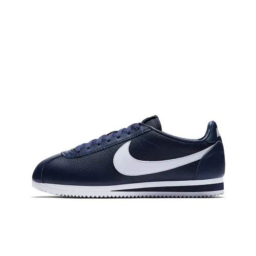 nike Cortez Шокабойеры Противоскользящие Устойчивые к истиранию Легкий Низкий Топ Повседневные Беговые кроссовки Мужские Синий Белый