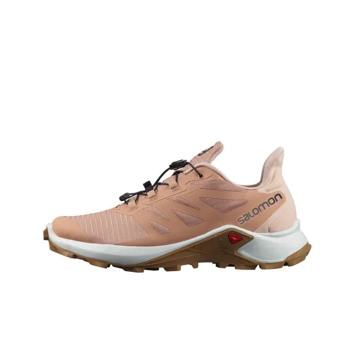 SALOMON Противоскользящие устойчивые к истиранию низкие топовые беговые кроссовки для женщин пыльно-розовые