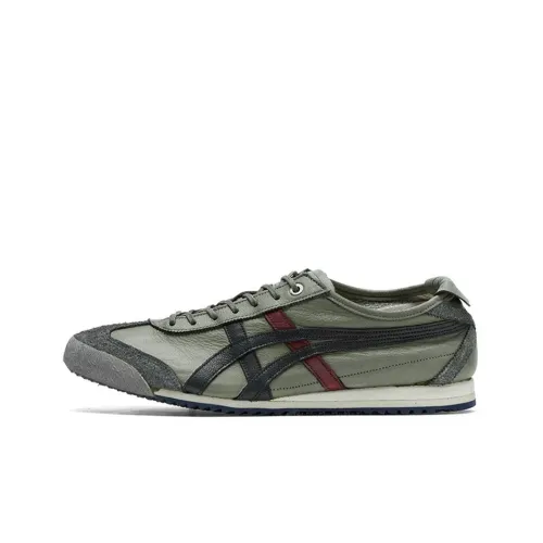 Onitsuka Tiger MEXICO 66 Износостойкий и Легкий Низкий Топ Беговые Кроссовки Унисекс Бронзовый Зеленый