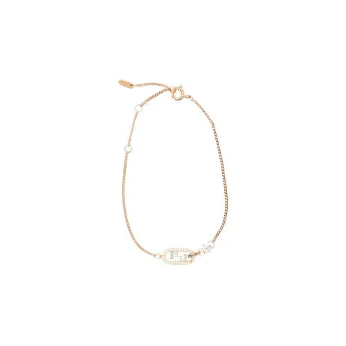FENDI Rhinestone Bracelets Золотой Унисекс
