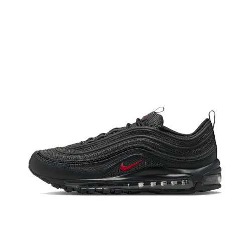 Nike Air Max 97 Амортизация Износостойкий Низкий Топ Воздушная Подушка Беговые Кроссовки Унисекс Черный Красный