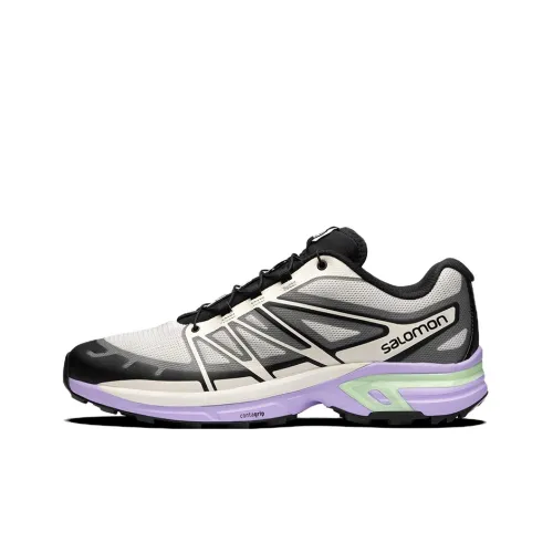 SALOMON XT Wings 2 Устойчивый к истиранию Низкий Топ Повседневные Беговые кроссовки Унисекс Бежевый Черный Фиолетовый