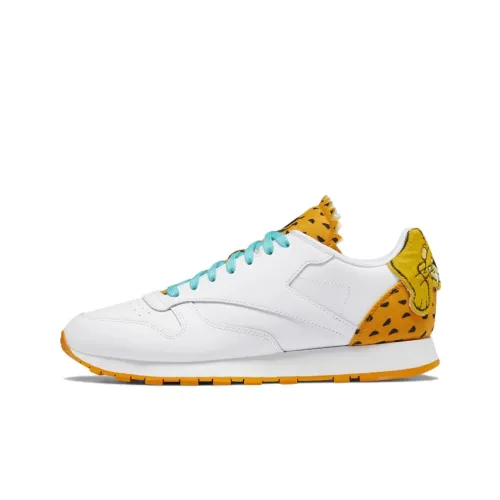 The Flintstones x Reebok Classic Leather Low Топ Беговые кроссовки Мужской Белый Лимон