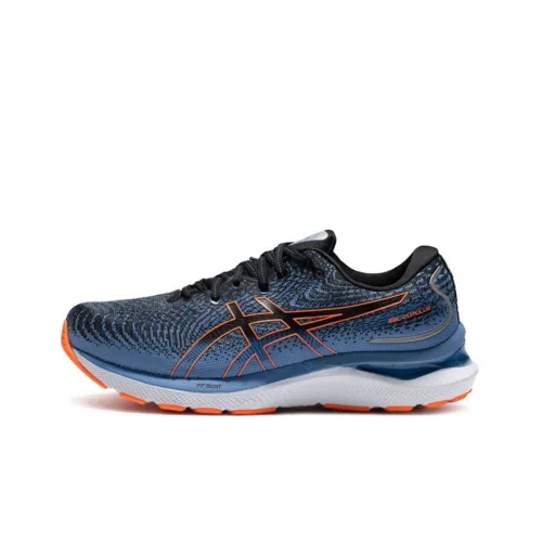 Asics Гель CUMULUS 24 Low Топ Беговые кроссовки Мужской Черный Синий 4E Ширина