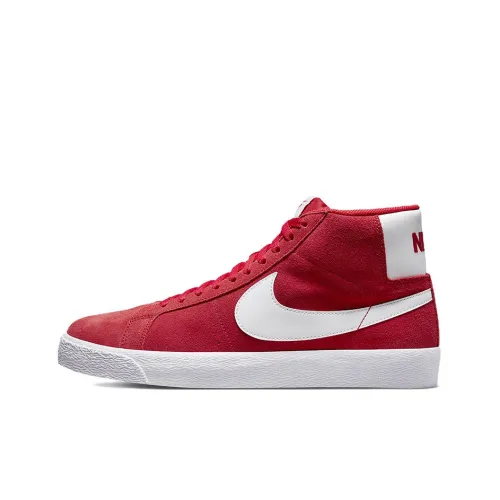 Nike Blazer Mid Slip Resistant Abrasion Resistant Легкий MID Скейтбординг Кроссовки Top Унисекс Красный Белый