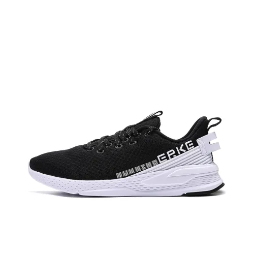 Erke Дышащие Низкие Кроссовки для Бега Мужские Черные Белые